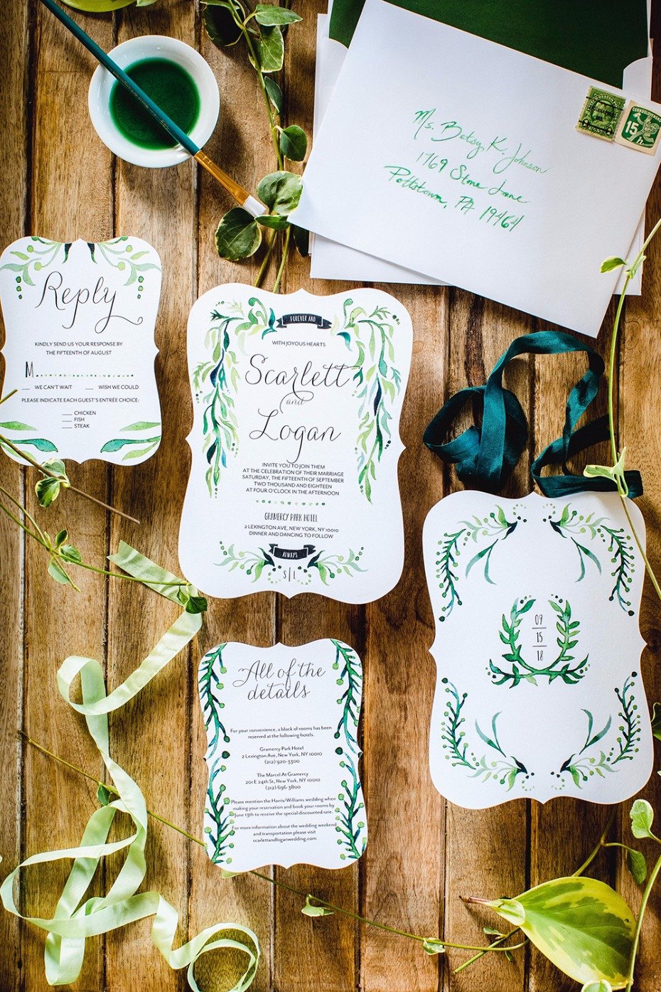 watercolor wedding invites from Shutterfly