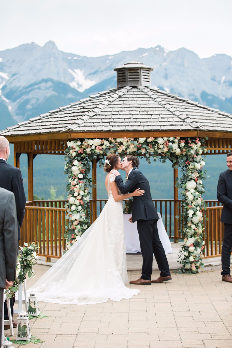 A gazebo wedding in the Canadian Rockies