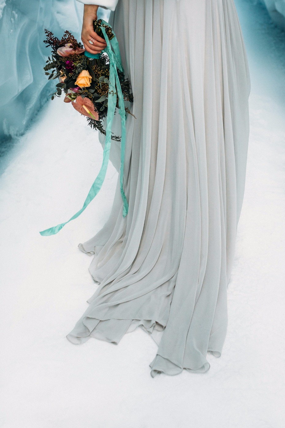 ice grey wedding dress