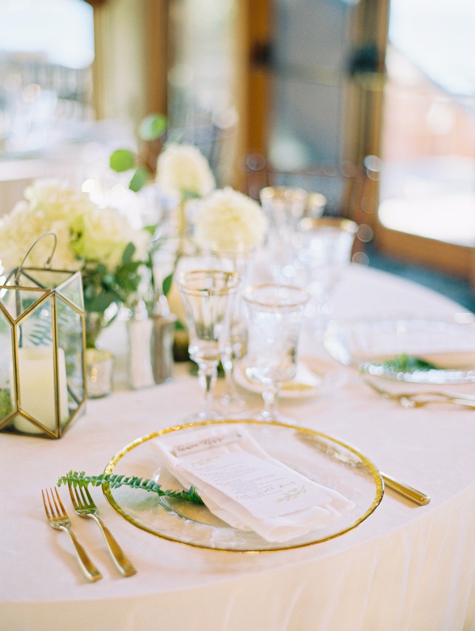 Gold and white table