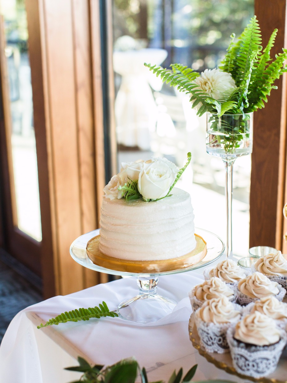 Mini white wedding cake