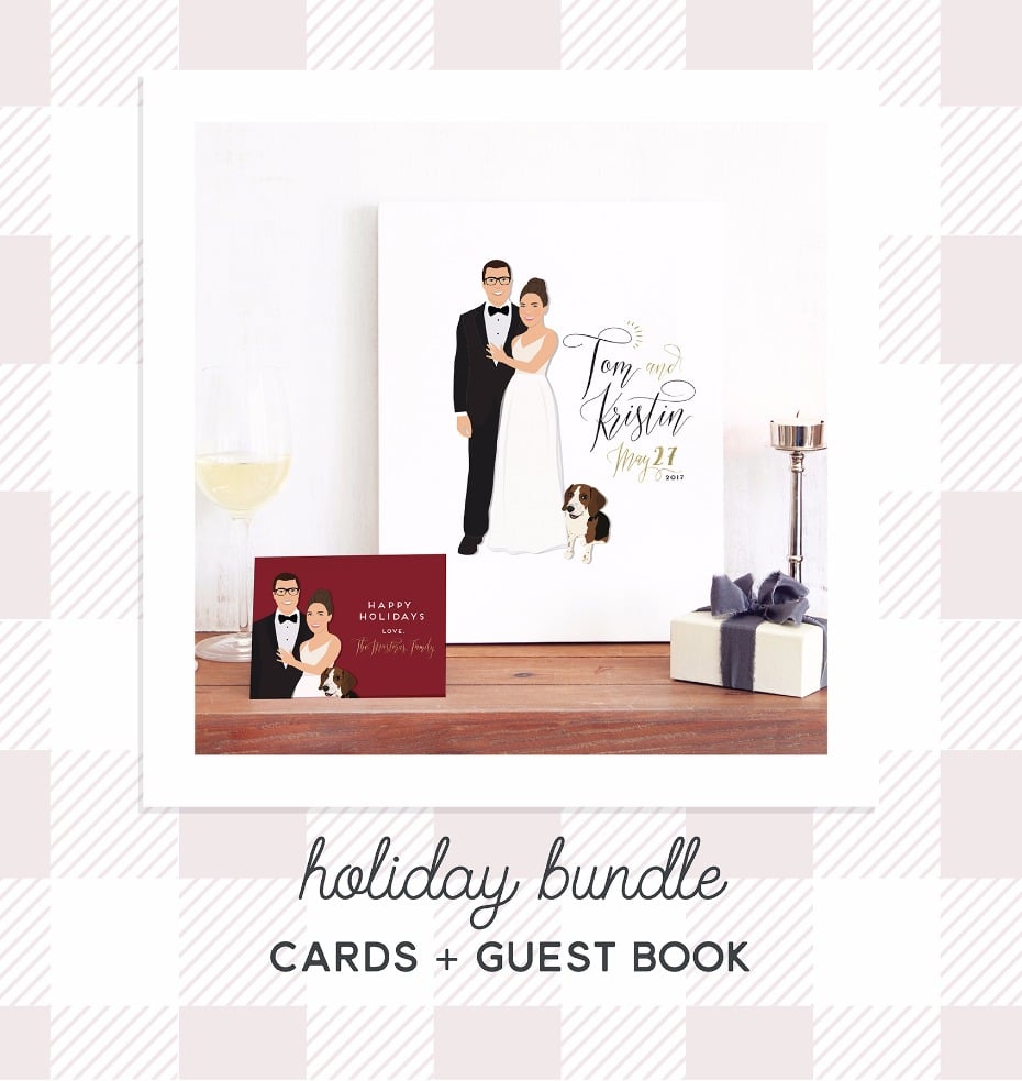 Custom guest book and Christmas cards from Miss Design Berry