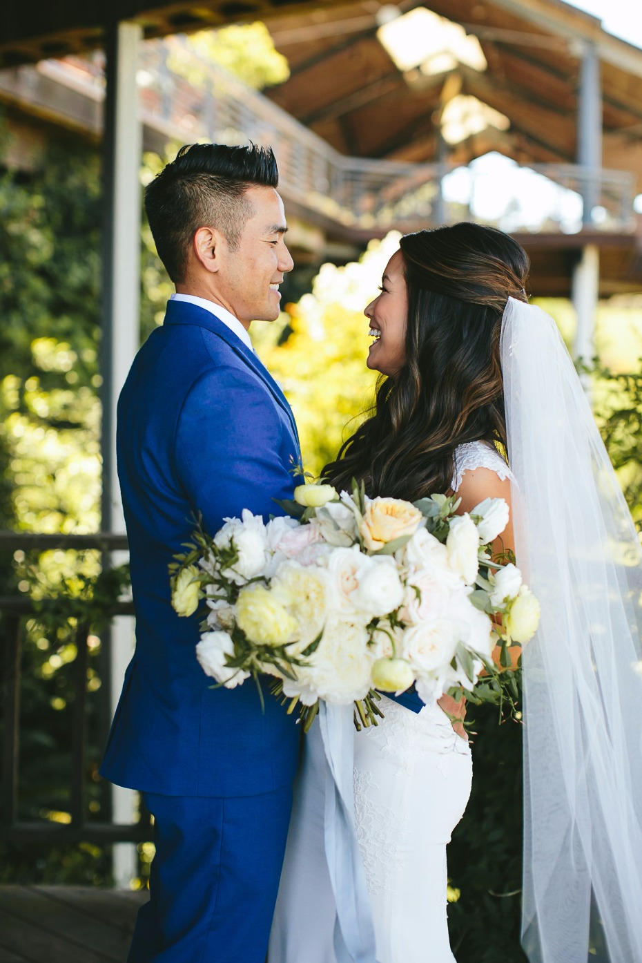 happy wedding couple