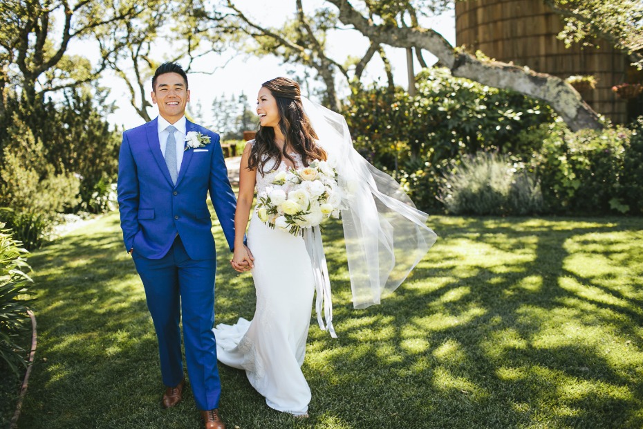 bride and groom on a beautiful summer wedding day