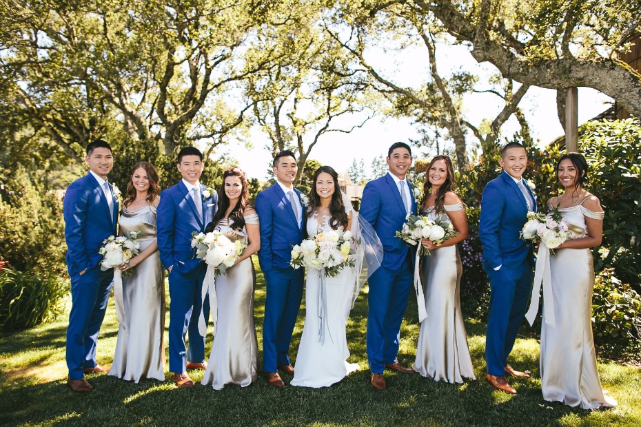 royal blue and silver wedding party
