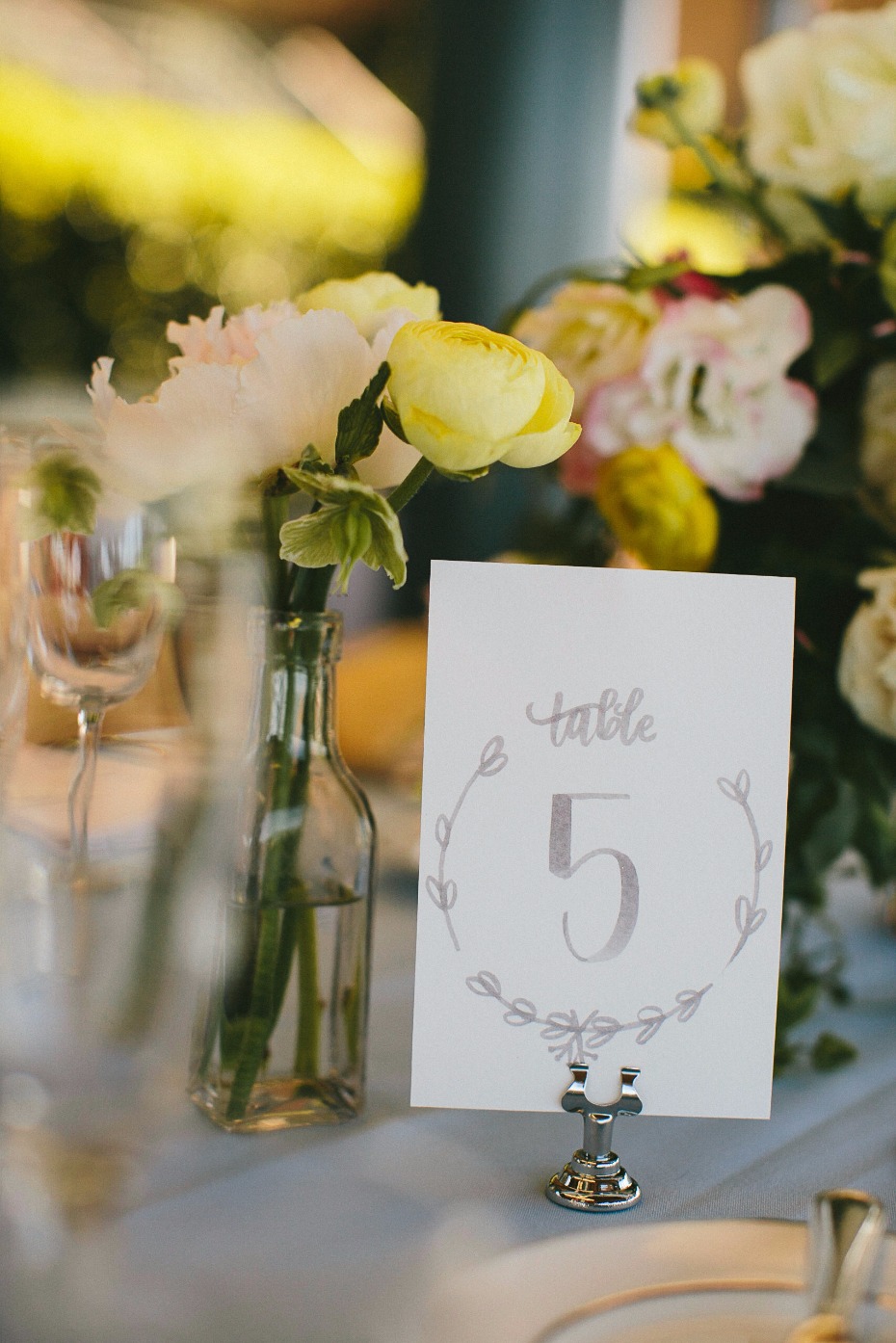 simple and elegant wedding table number