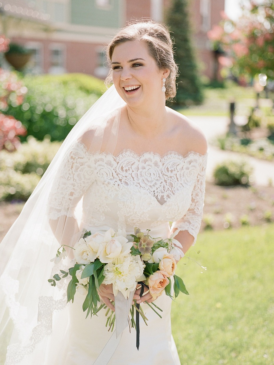 lace off the shoulder wedding dress style
