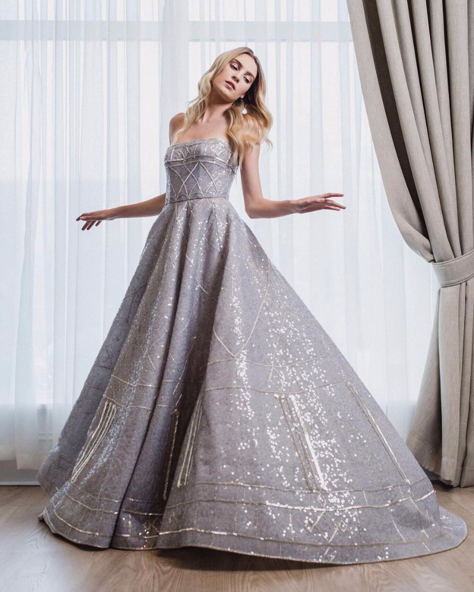 Silver Disney Wedding Dress By Paolo Sebastian