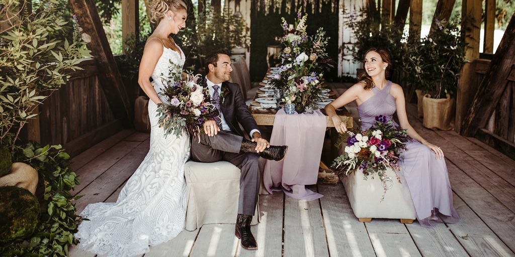 Dramatic Vintage Wedding Inspiration in Purple and White