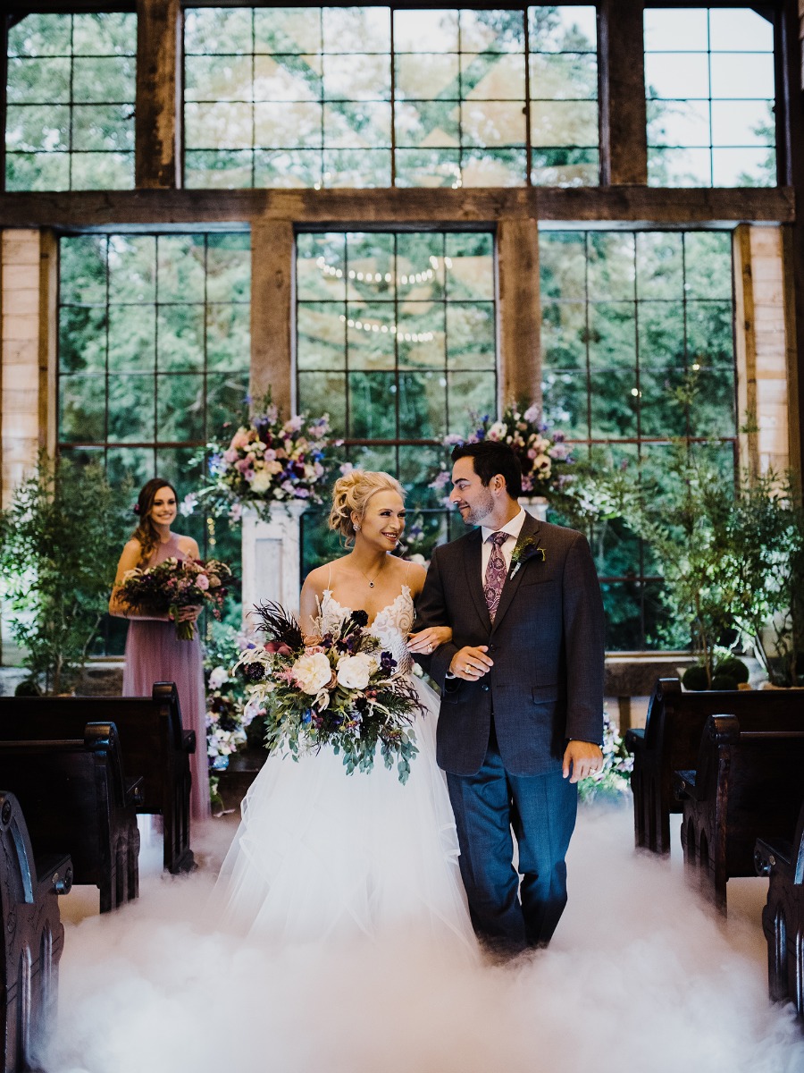 Dramatic Vintage Wedding Inspiration in Purple and White