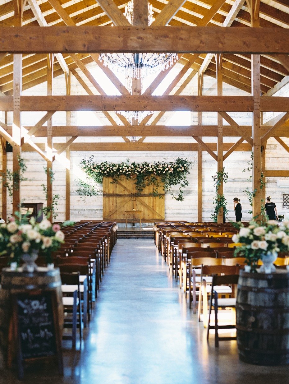 A beautiful wedding ceremony that just happens to be in a barn