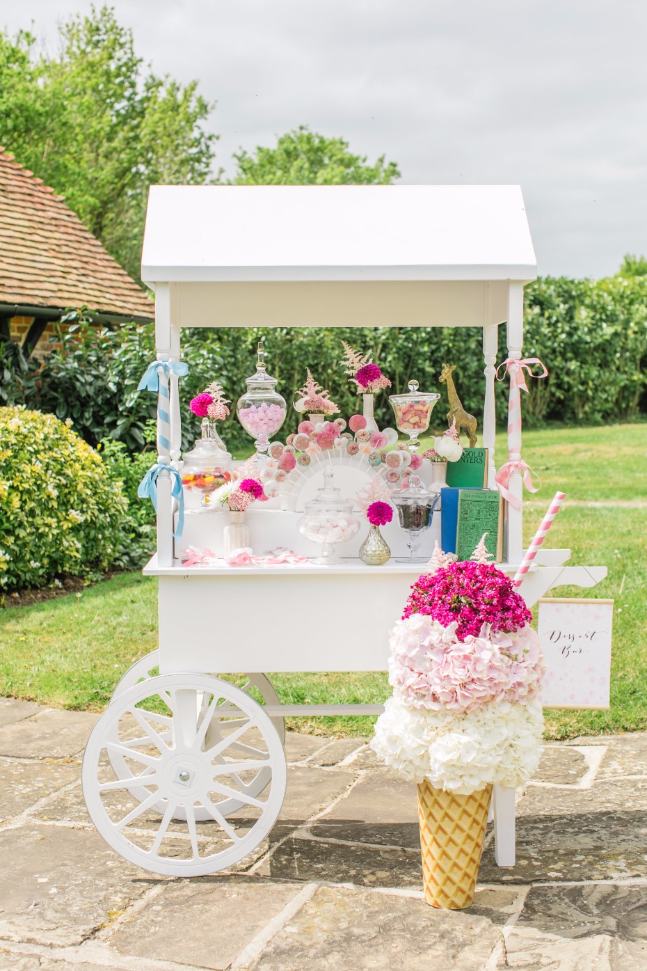 Dessert cart bar for a circus themed wedding