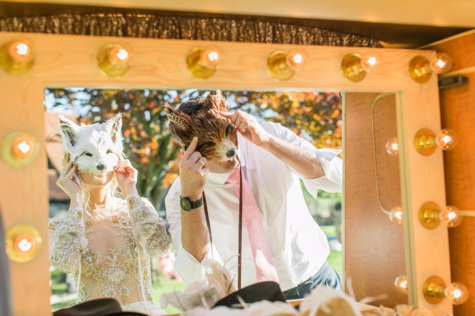 Furry masks for a photo booth