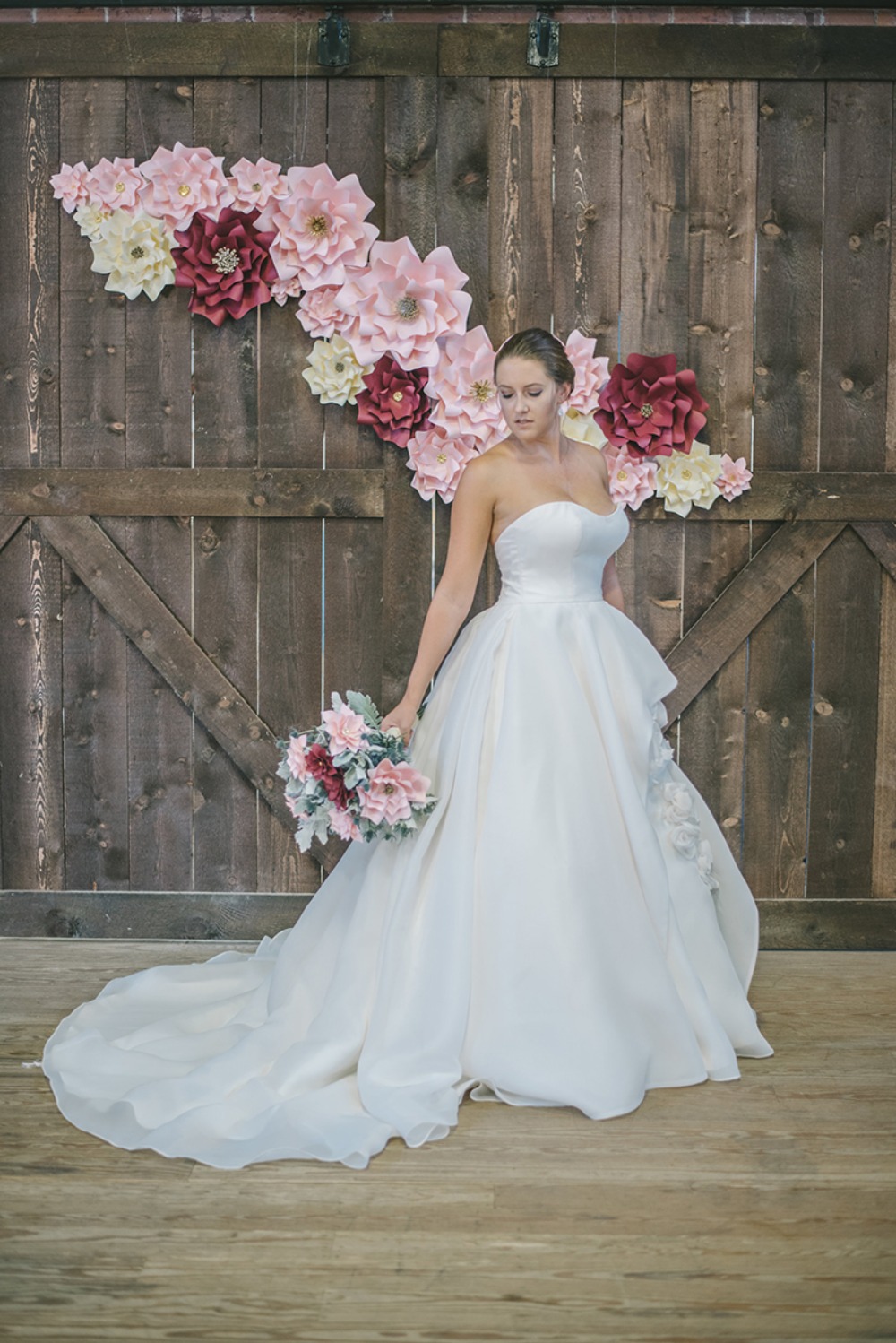 dramatic paper flower wedding backdrop