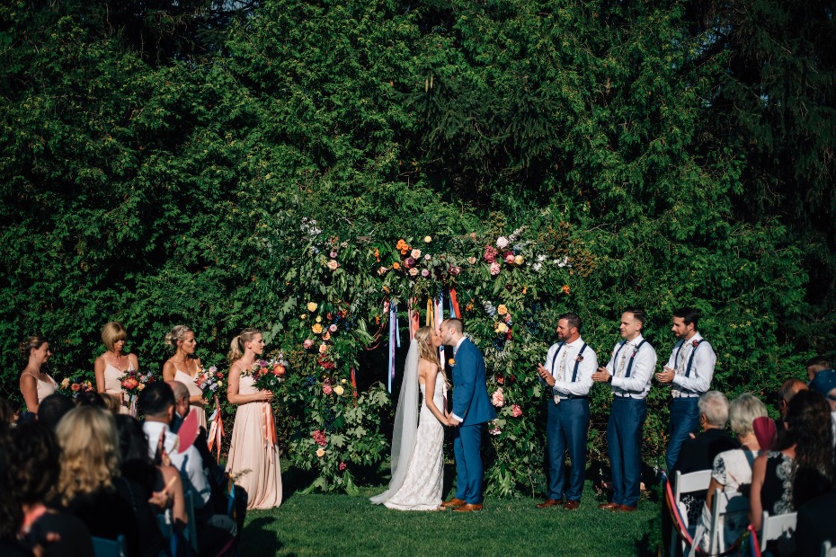 Floral filled outdoor ceremony