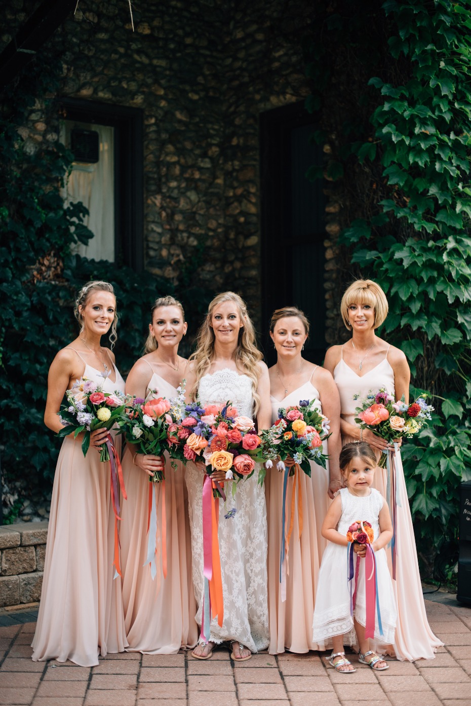 Colorful bridesmaid bouquets
