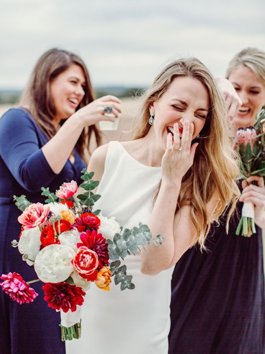 A Winter Wedding in Austin with DIY Bouquets from FiftyFlowers