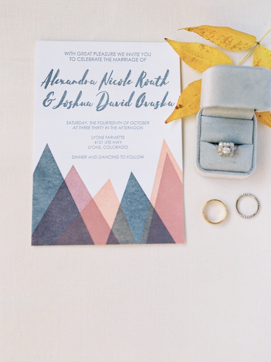 tissue paper inspired wedding invitation suite