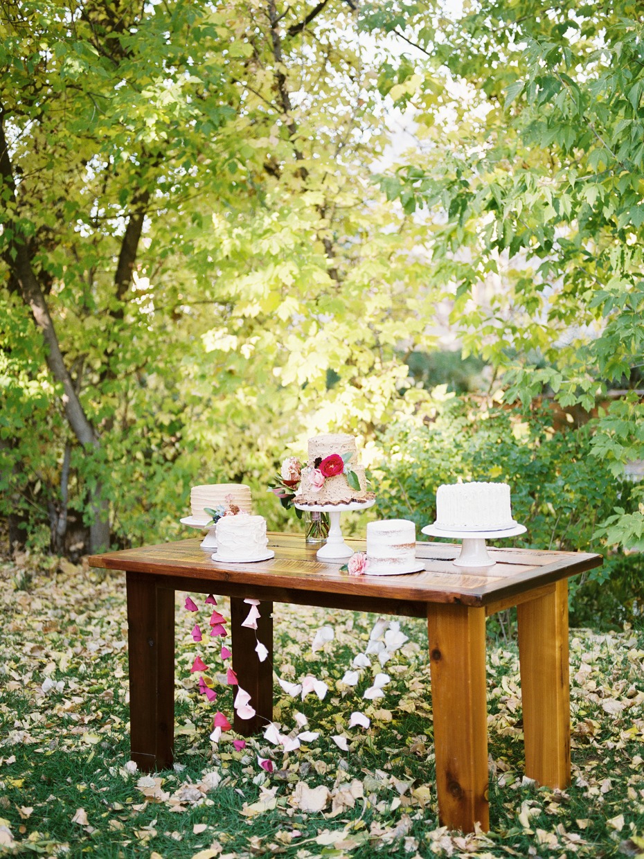simple wedding cake table