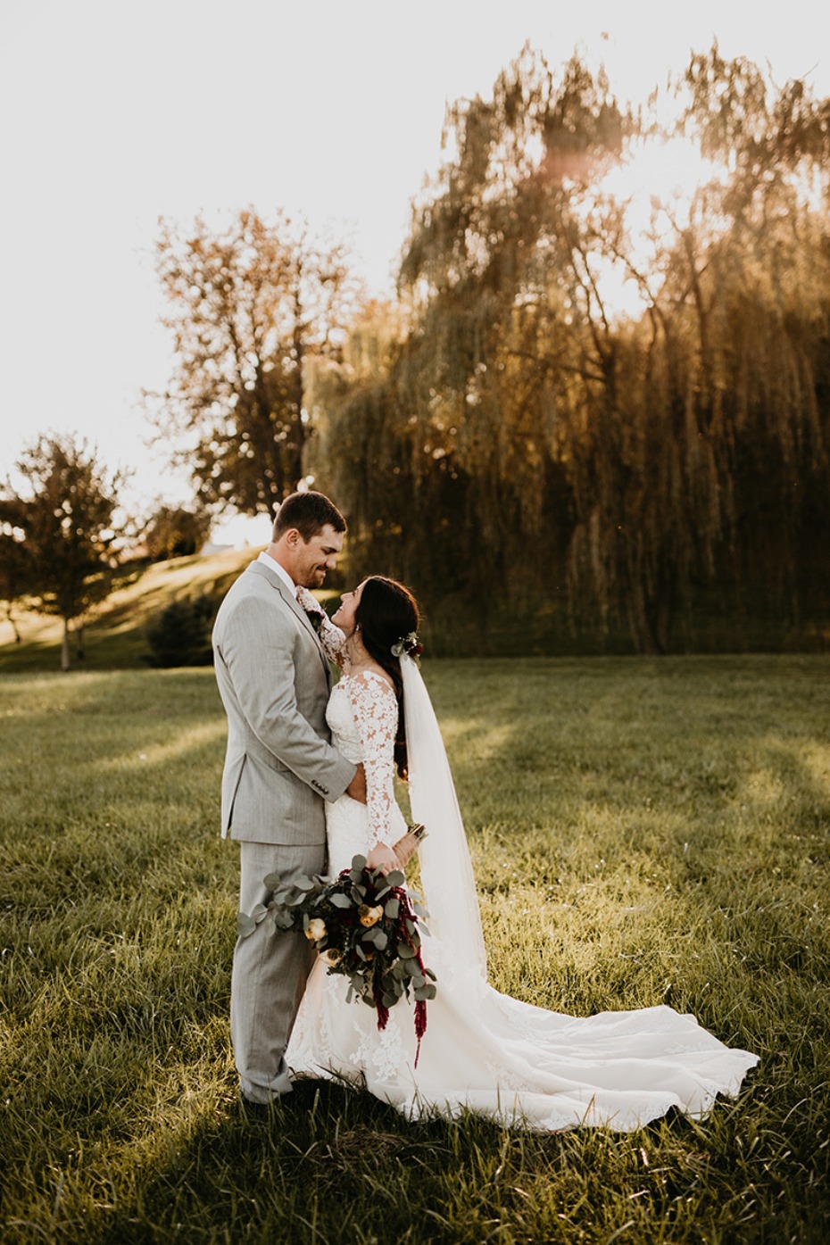 Moody romance wedding with DIY florals