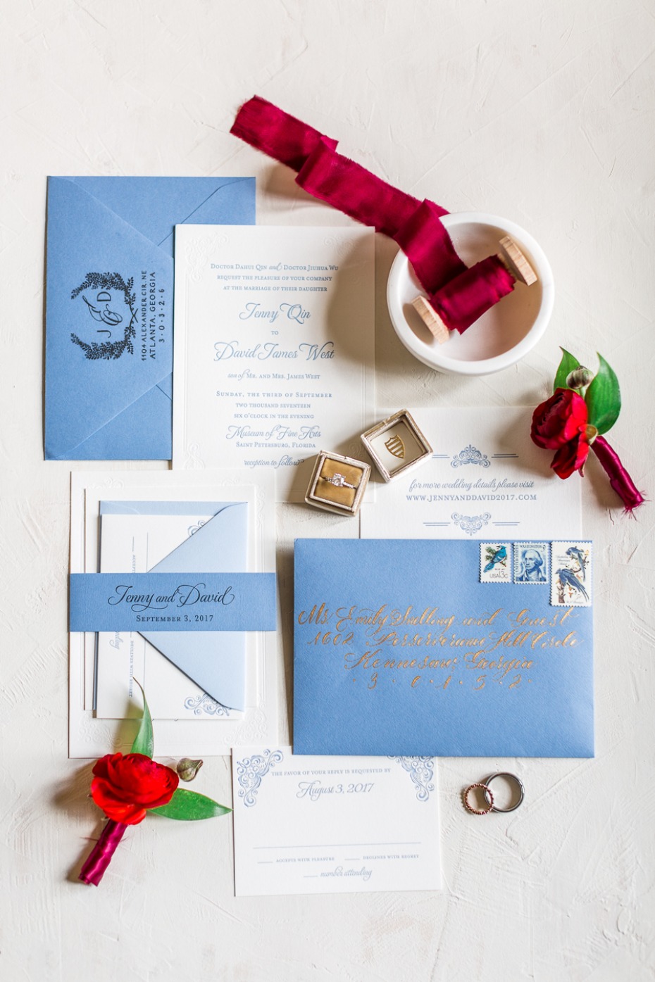 regal and classic inspired wedding invitations