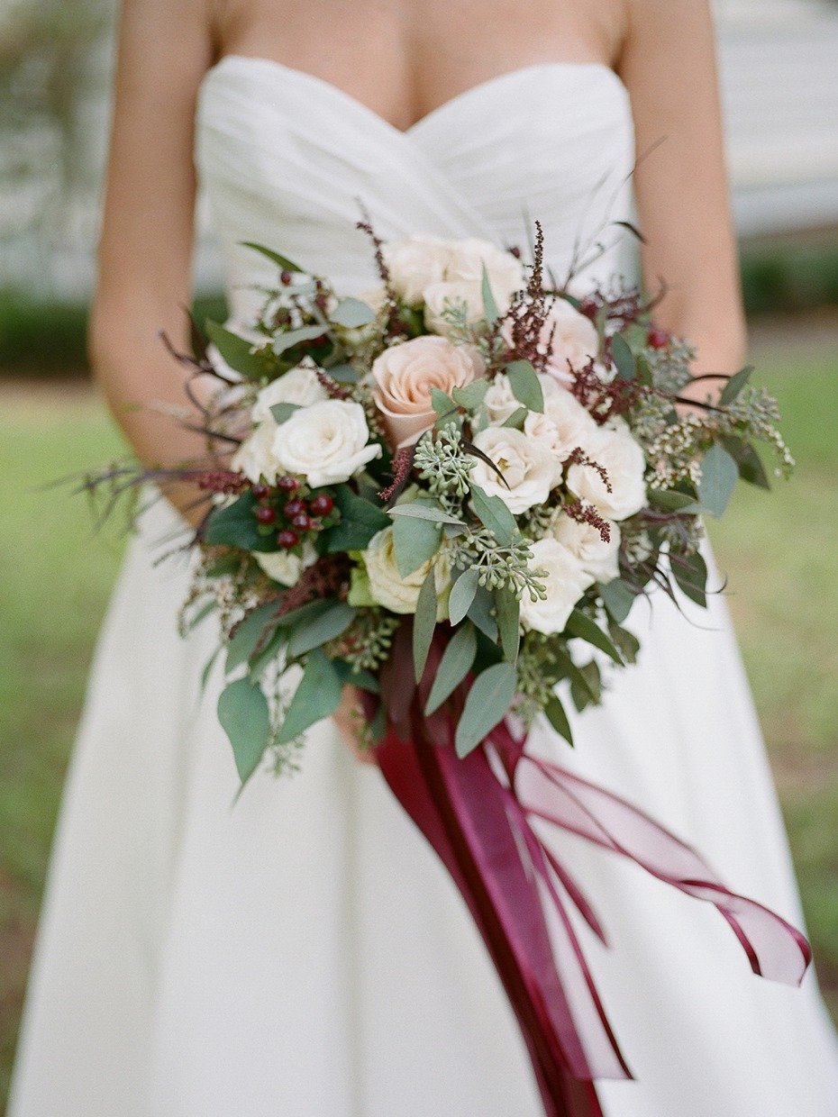 blush and ivory wedding bouquet
