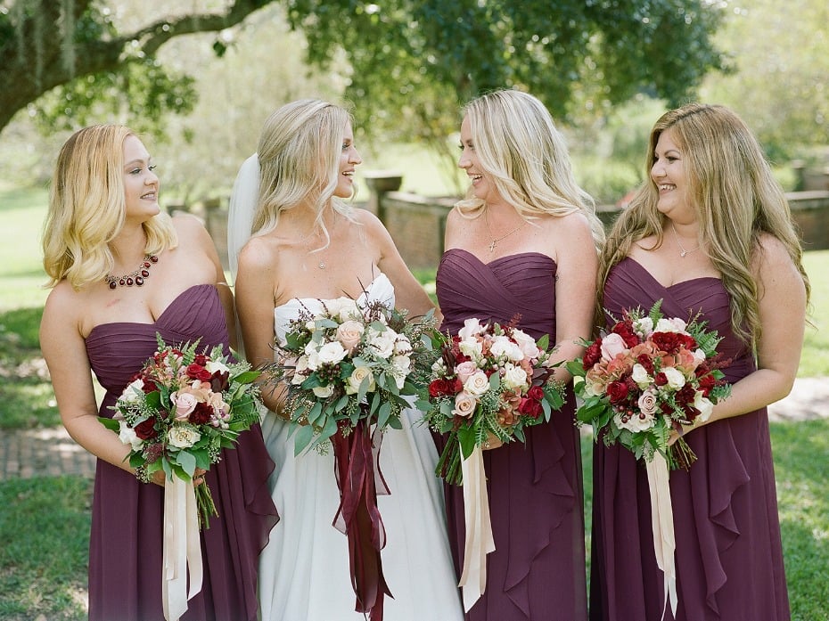 wine colored bridesmaid dresses