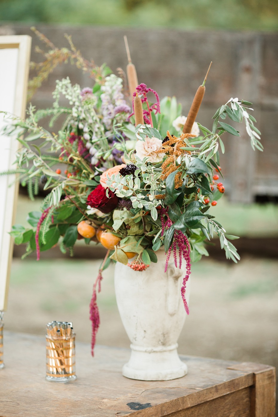 fun and funky wedding floral decor