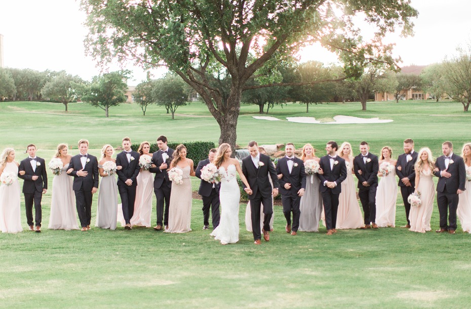 classic style wedding party