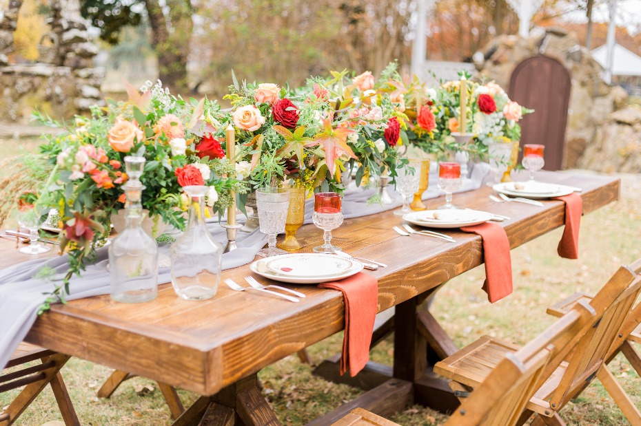 fall inspired wedding table decor