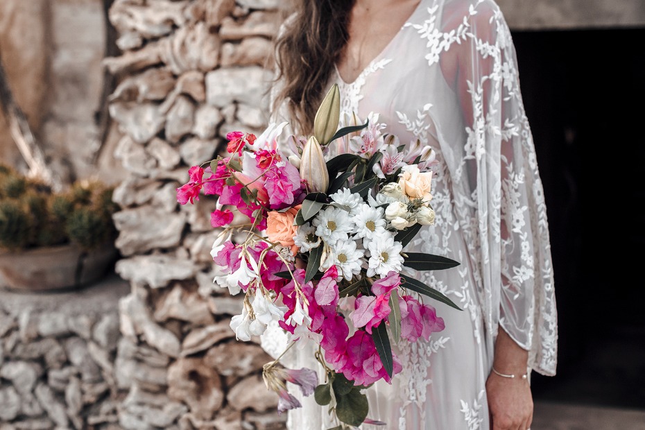 cascading bridal bouquet