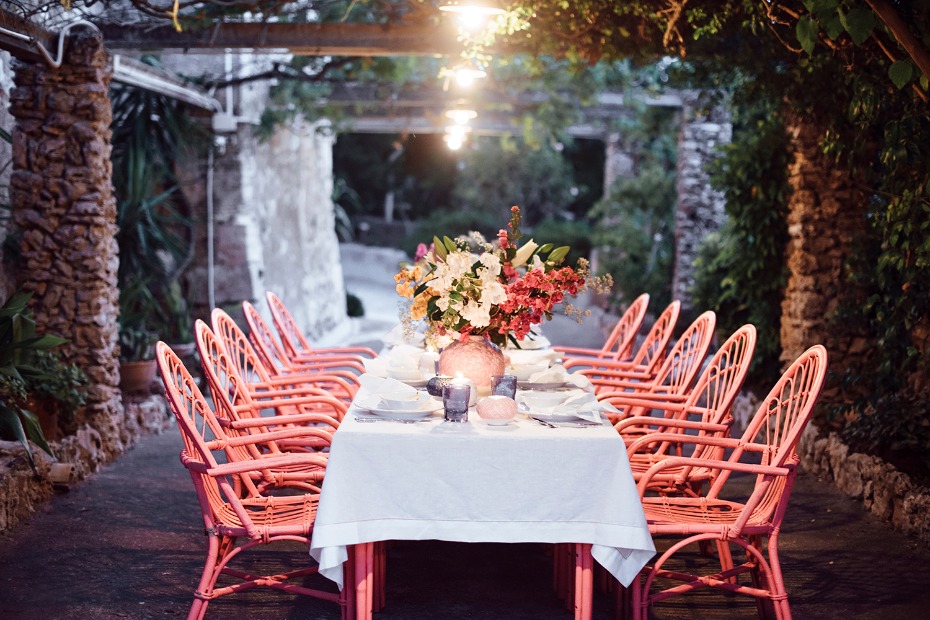 fun boho style family seating evening reception