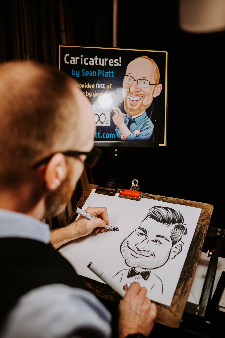 Caricature artist for a wedding