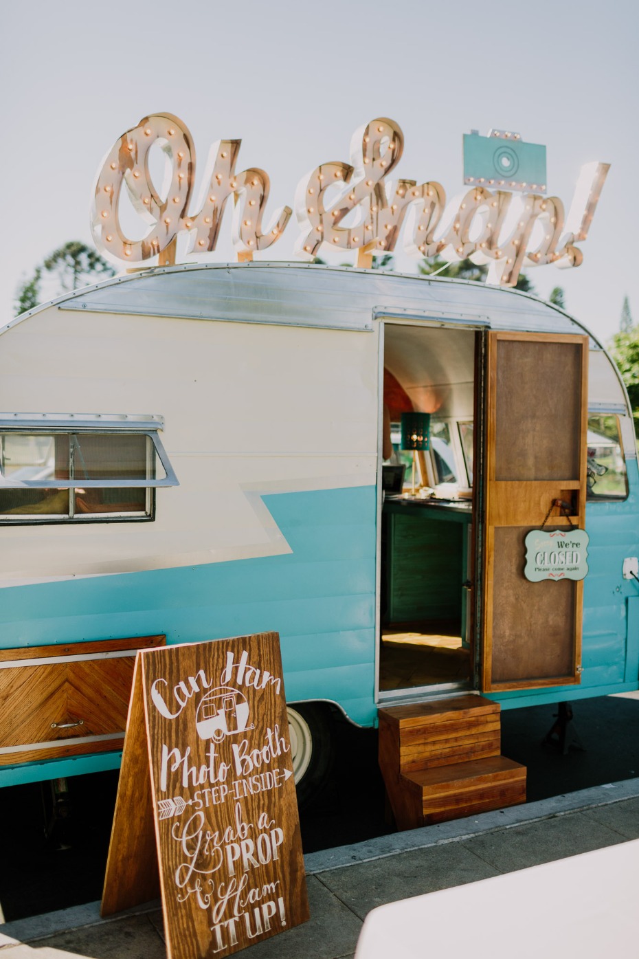 Vintage photo booth trailer