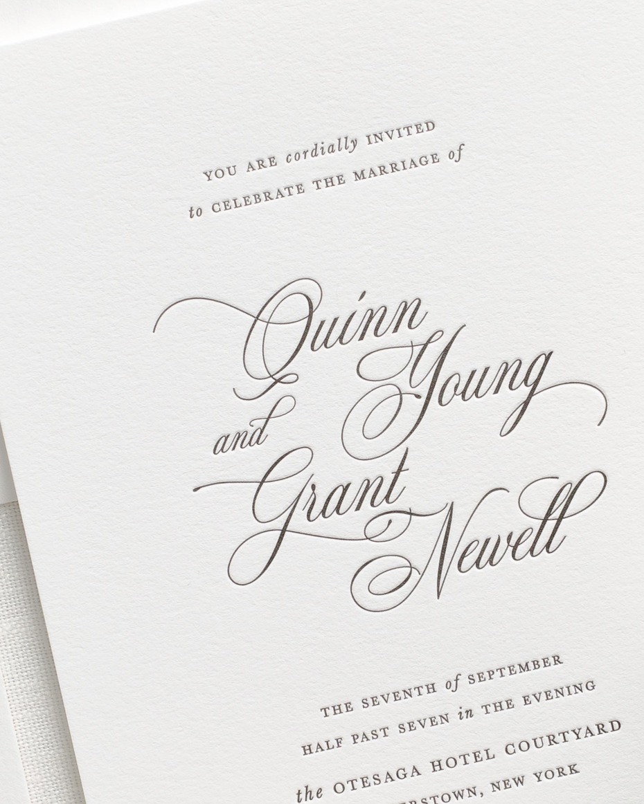 Quinn wedding invitation suite for 2018 from Shine Wedding Invitations.