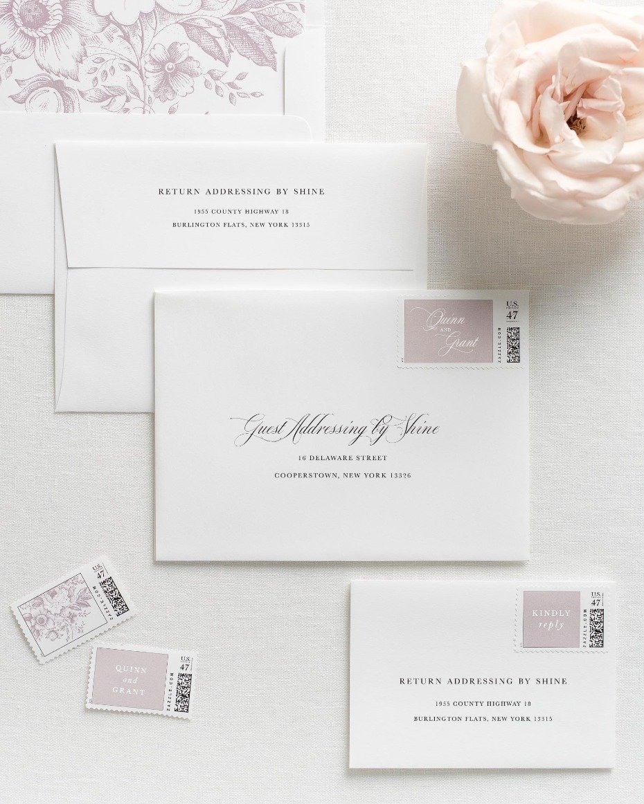 Quinn wedding invitation suite for 2018 from Shine Wedding Invitations.
