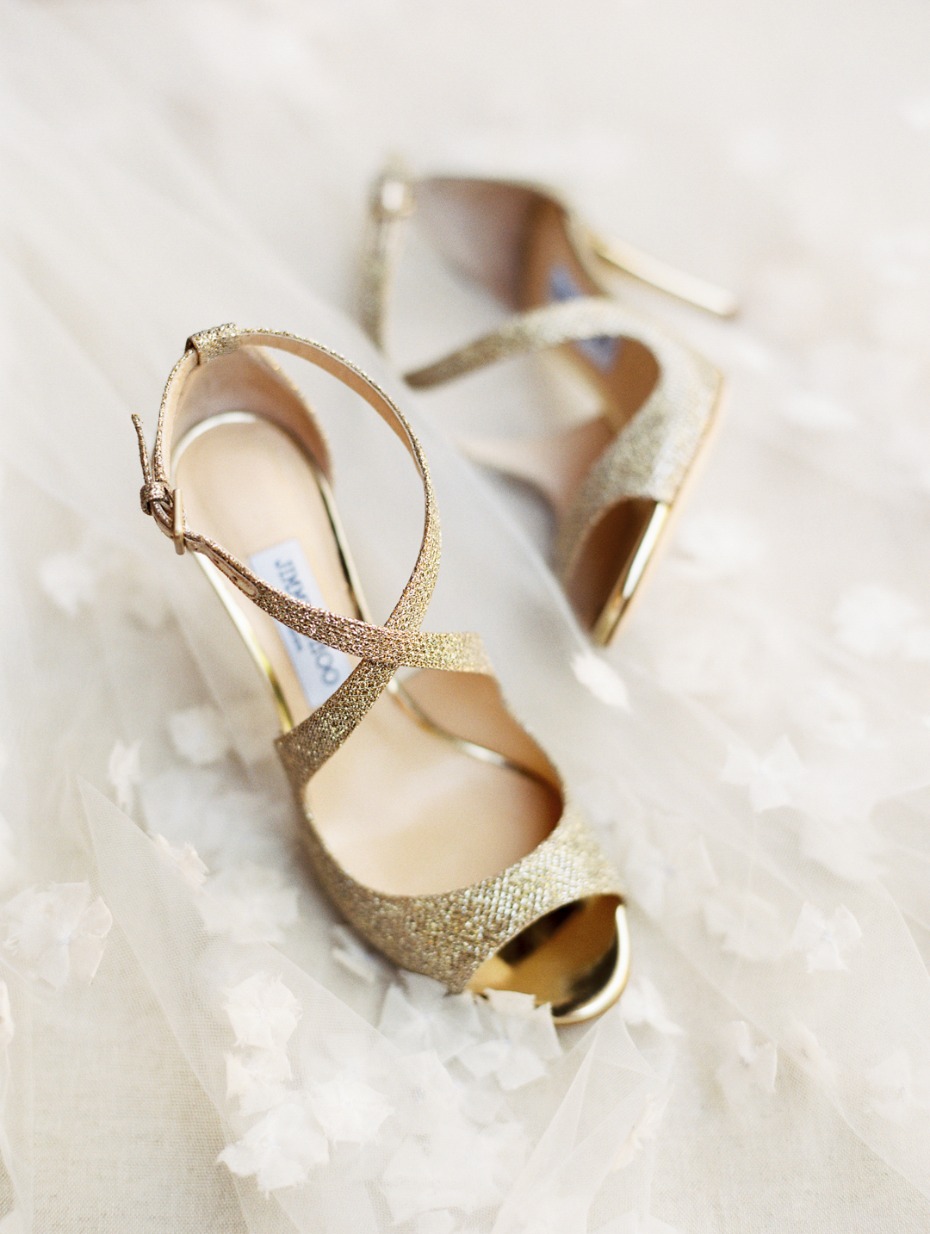 Sparkly gold Jimmy Choo's