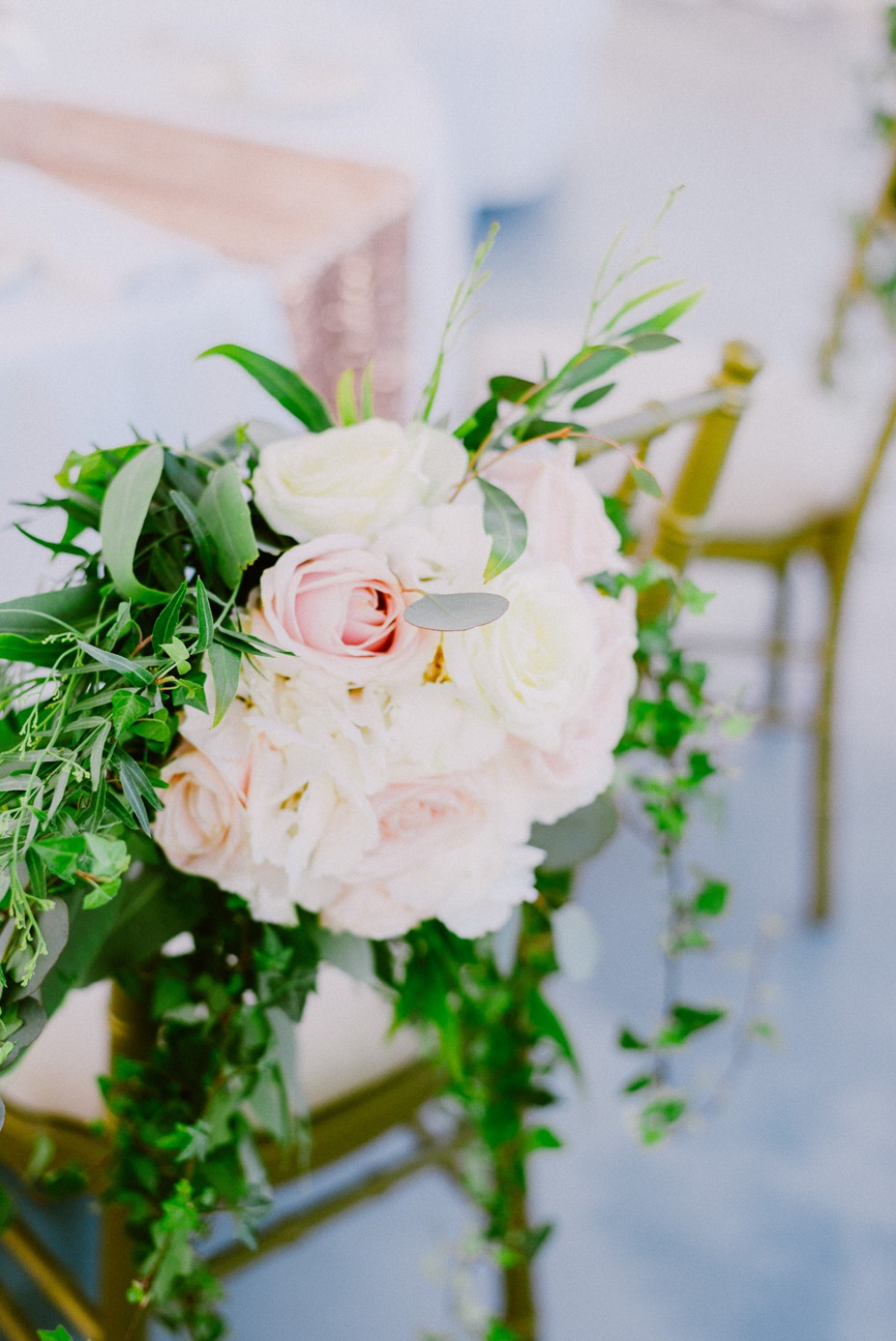 flower accented wedding chair