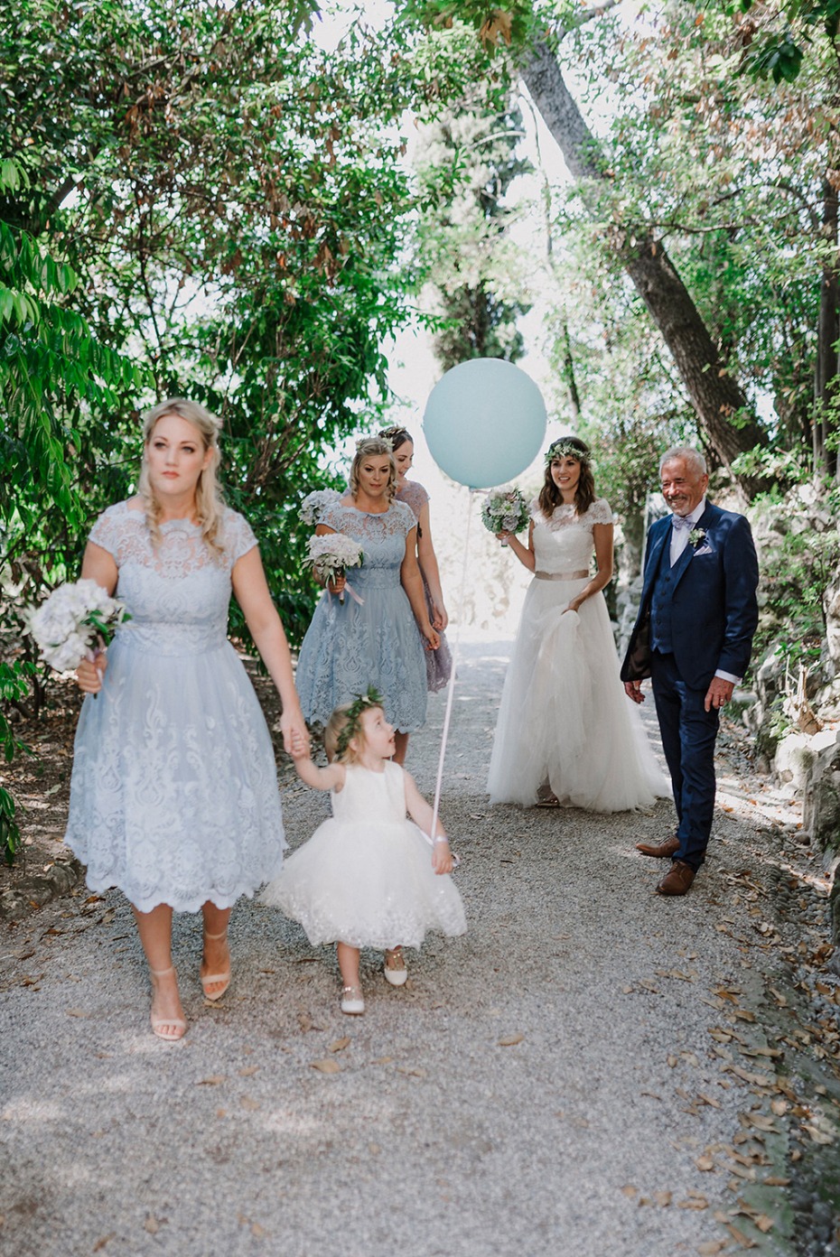 walking to the wedding ceremony