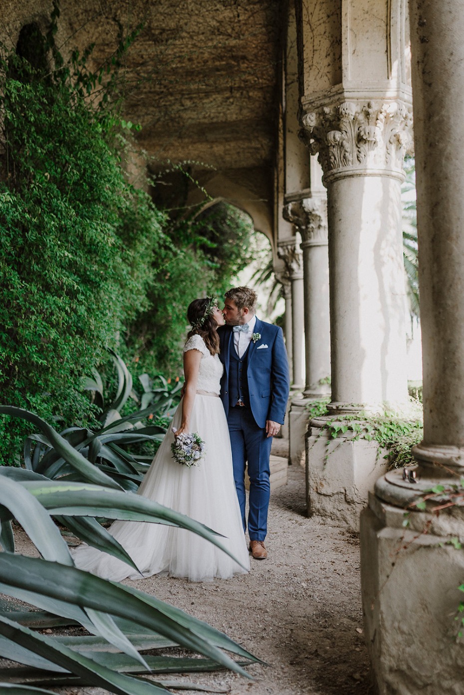 Private little wedding kiss