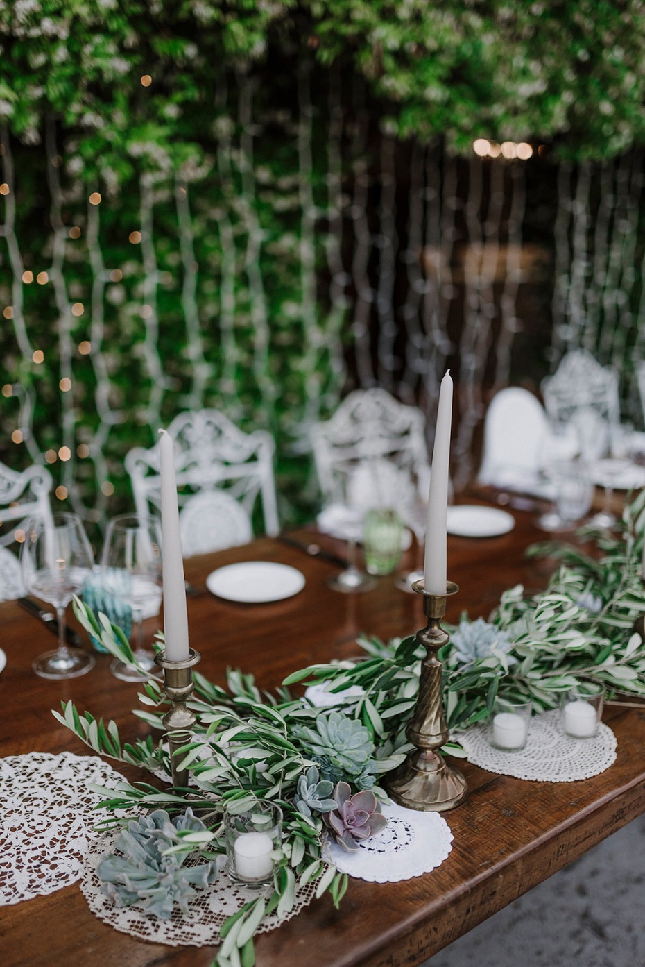 succulent and greenery garland
