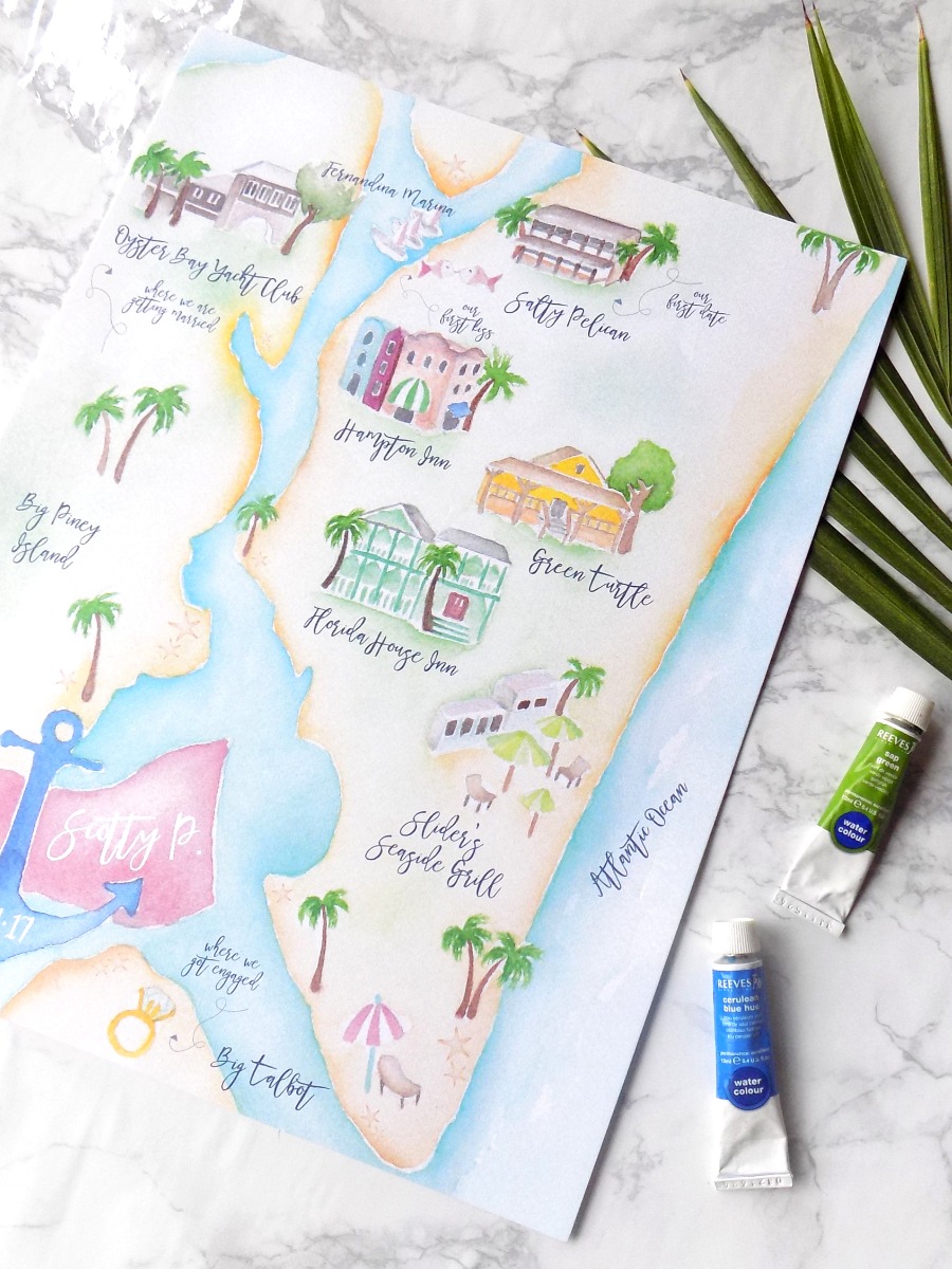 Turn Your Wedding Map Into A Beautiful Keepsake With Bohemian Mint