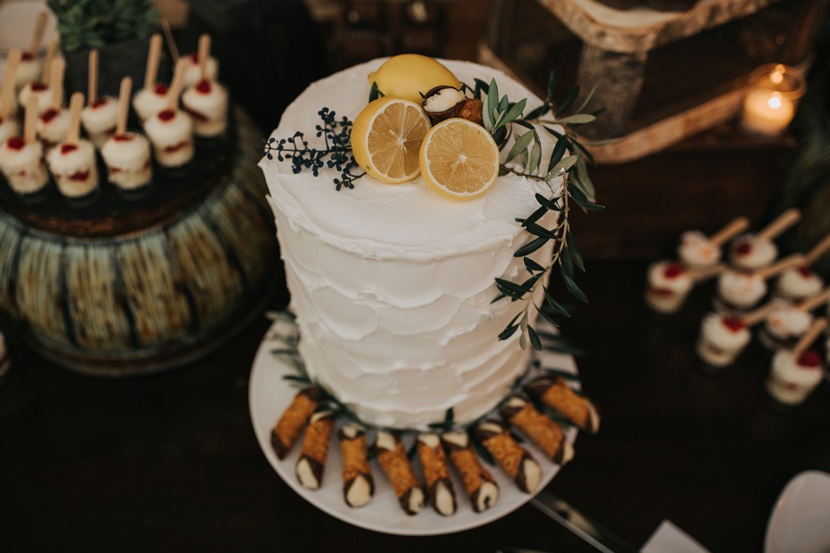 lemon topped wedding cake