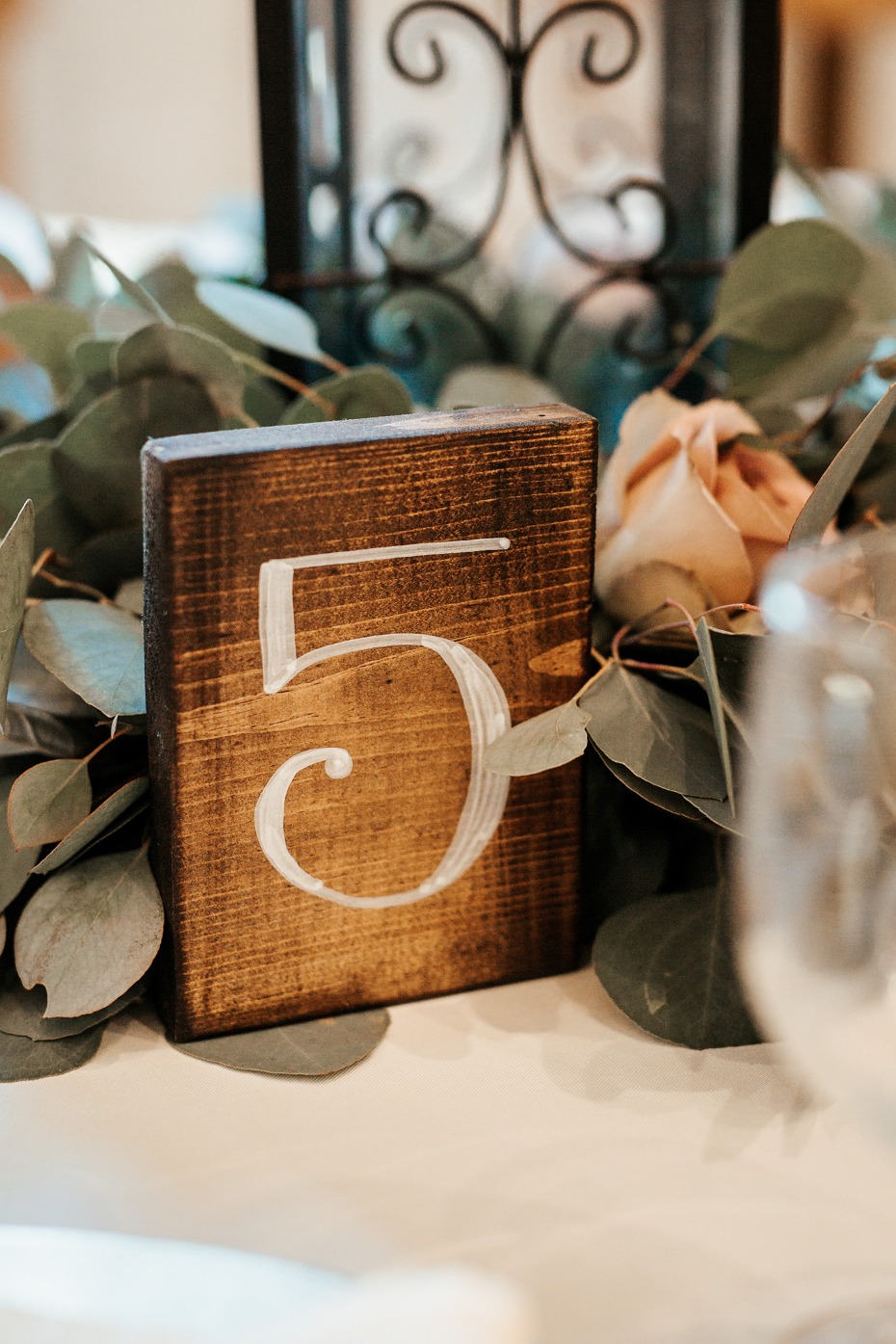 wood block table number