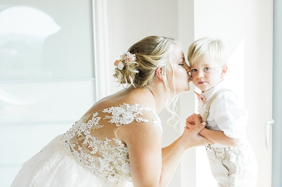 the bride and her little son and ring bearer