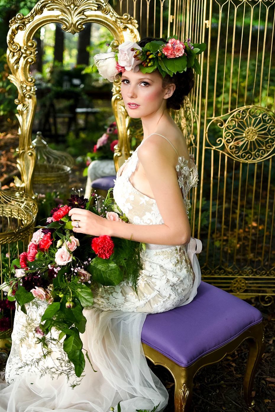 Elegant bridal style for your boho chic woodland wonderland wedding
