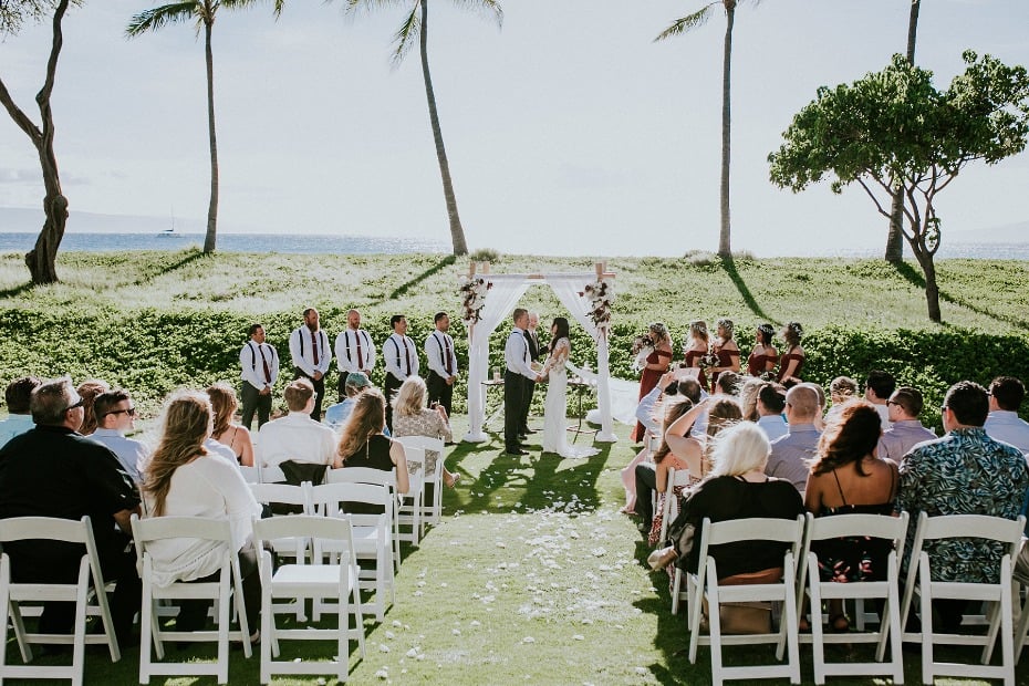 Outdoor ceremony in Maui