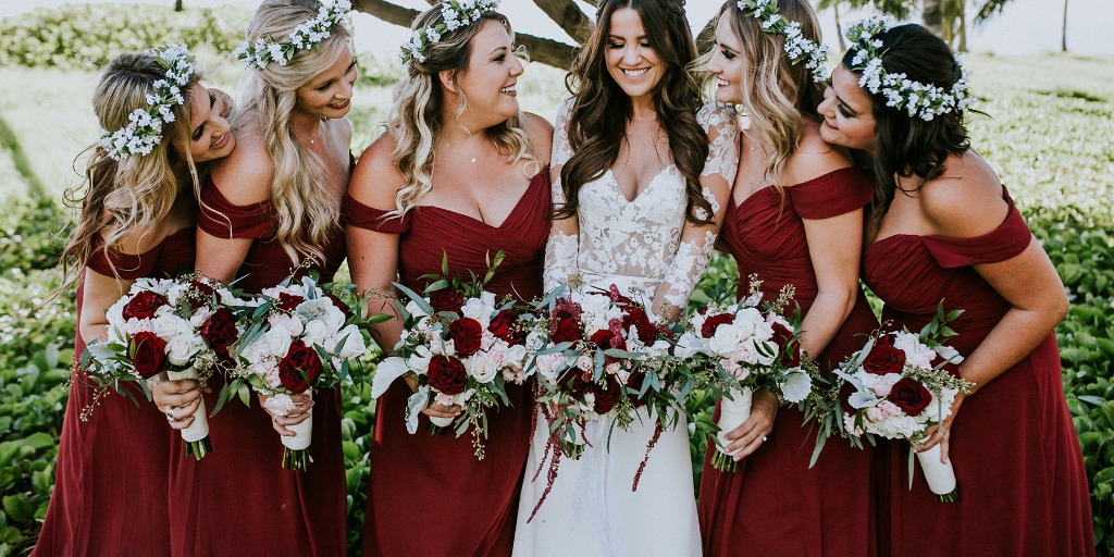 A Beautiful Destination Wedding in Maui in Burgundy and White