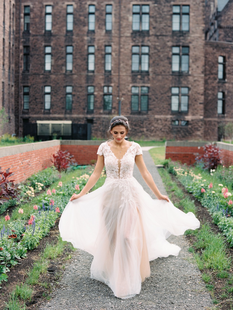 bride in a L'Amour wedding gown