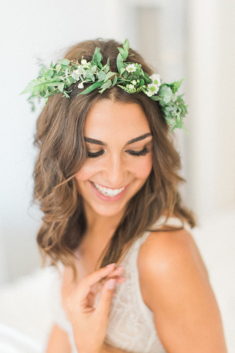 floral halo for the bride